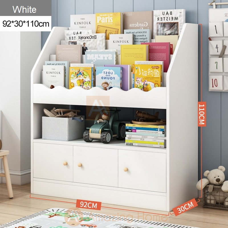Fantasy White Kids Sling Bookshelf With Open Shelf