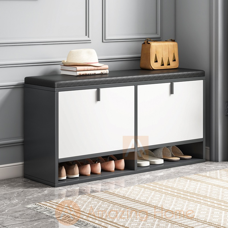 Astrid Shoe Storage Bench With Flip Down Drawer Medium