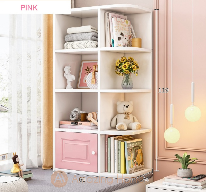 Snow Kids Bookshelf Cabinet Pink