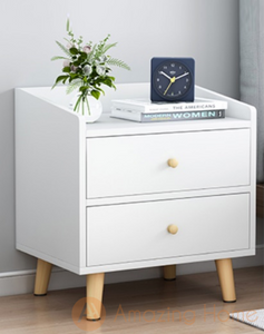 Elmo White 2 Drawer Bedside Table Bedside Cabinet With Legs