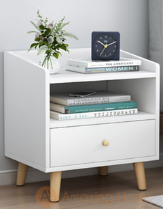 Elmo White 1 Drawer Bedside Table Bedside Cabinet With Legs