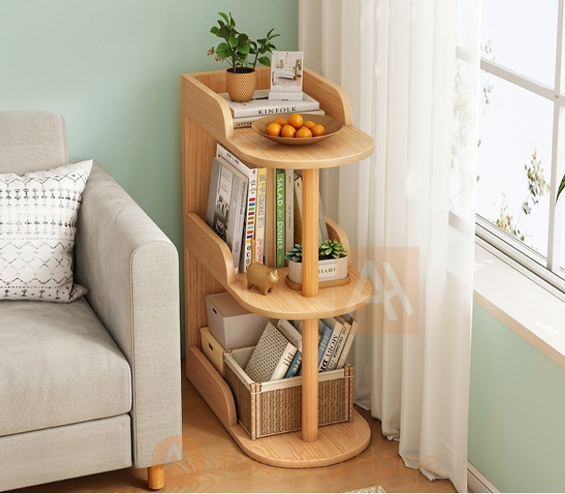 Mocca Corner Table 3 Tier Shelf Stand Storage Rack