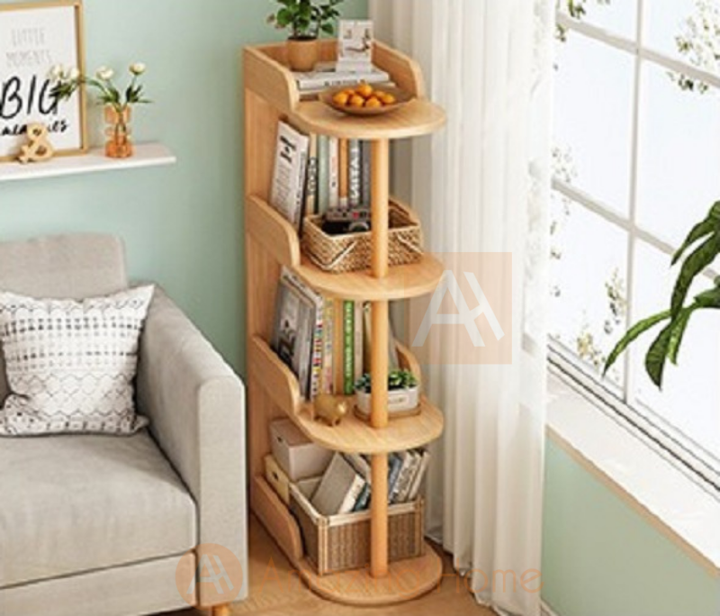 Mocca Corner Table 4 Tier Shelf Stand Storage Rack