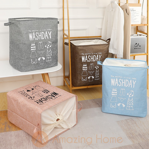 Amazing Home Foldable Laundry Bag Clothes Storage Organizer